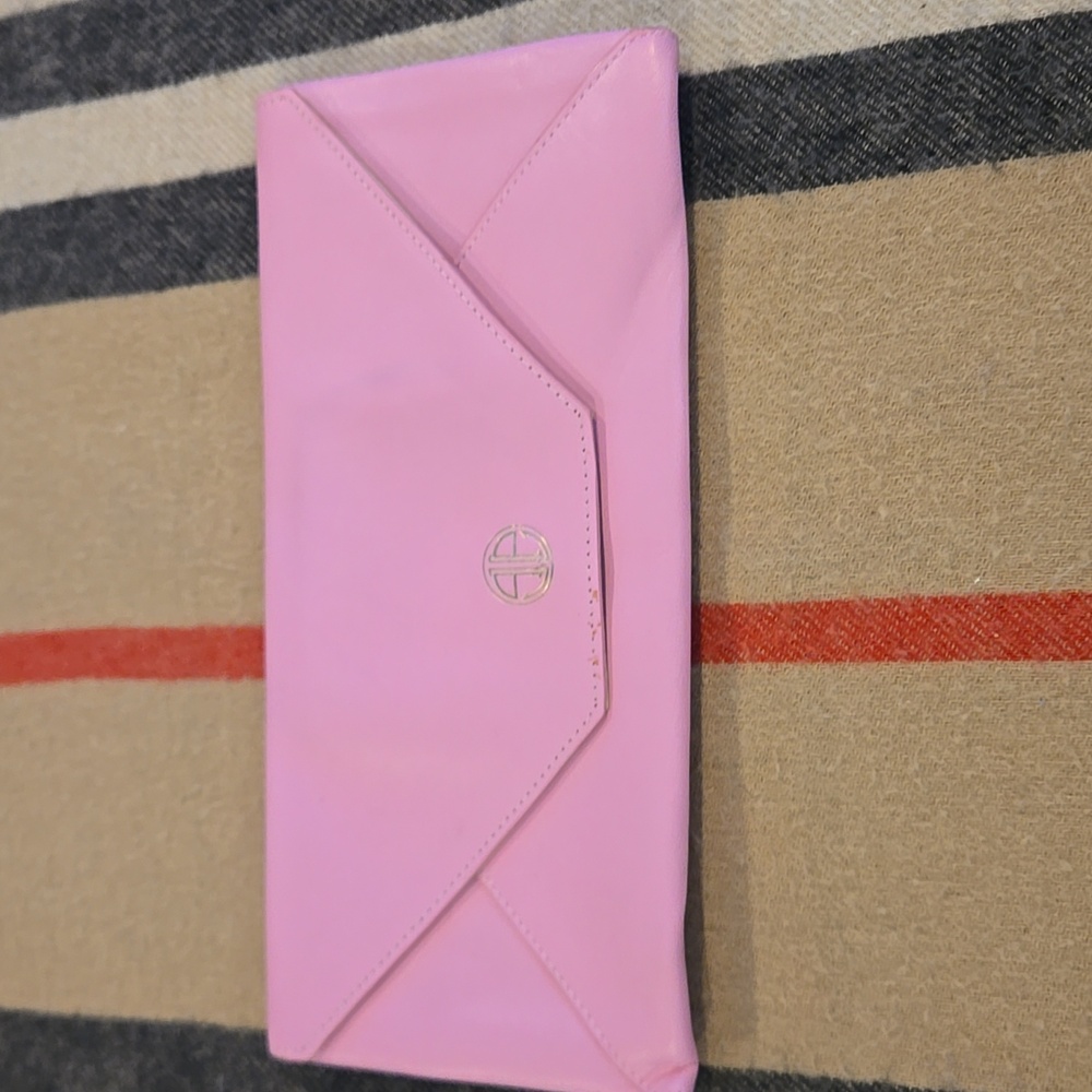 Lilly Pulitzer Rare PinkGreen Leather Clutch NWOT - Picture 3 of 11